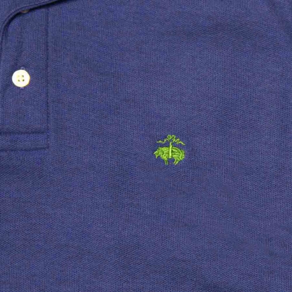 Brooks Brothers Polo Shirt Blue Long Sleeve Cotton Pique Men's Size Small - Picture 2 of 3